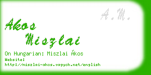 akos miszlai business card